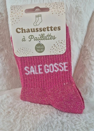 Chaussettes à paillettes - Sale Gosse, merk: chaussettes à paillettes, staat: Nieuw met prijskaartje, maat: Universeel, € 5,00, € 5,95 inclusief Kopersbescherming Pro