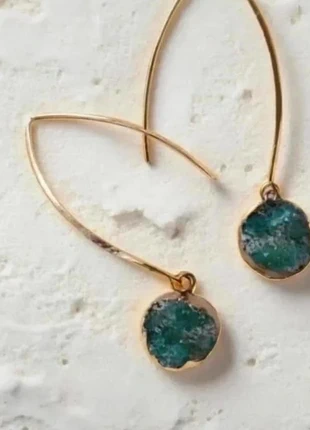 Boucles d'oreilles dorée avec pendentif bleu, brand: L'instant Bijoux, condition: New without tags, €15.00, €16.45 includes Buyer Protection