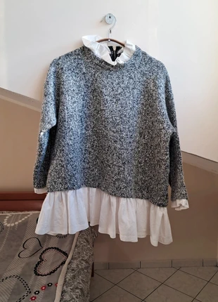 🎀maglione Lana elegante maniche 3/4 grigio bianco donna S/36/40, brand: Lana, condizioni: Ottime, taglia: M / IT 42 / EU 38, €12.50, €13.83 include la Protezione acquisti