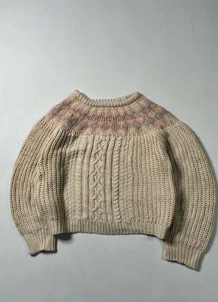 Pull Torsadé Chunky Knit Empiècement Pastoral Heart Market Taille Unique (F), marque: Vintage Dressing, état: Très bon état, taille: M / 38 / 10, 30,00 €, 32,20 € Protection acheteurs (Pro) incluse