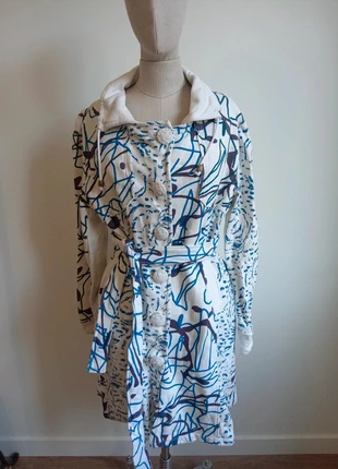 Abrigo estampado vintage algodón con diseño de pinceladas abstractas, marca: Vintage Dressing, estado: Muy bueno, tamaño: M / 38 / 10, 28,00 €, 30,10 € Protección al comprador incluida
