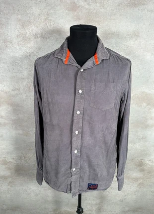 Chemise Vintage En Velours Côtelé / Corduroy Superdry gris moyen col orange taille M, merk: Vintage Dressing, staat: Heel goed, maat: M, € 20,00, € 21,70 inclusief Kopersbescherming Pro