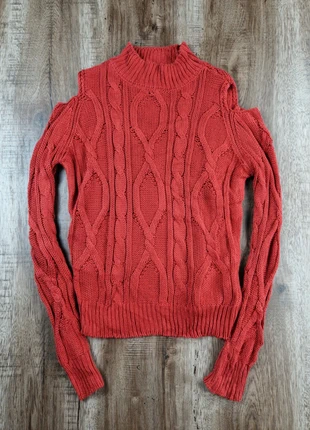 Pull torsadé rouge épaules ouvertes Black Swan coton taille XS, brand: BLACK SWAN, condition: Very good, size: XS / 34 / 6, €10.00, €11.20 includes Buyer Protection Pro