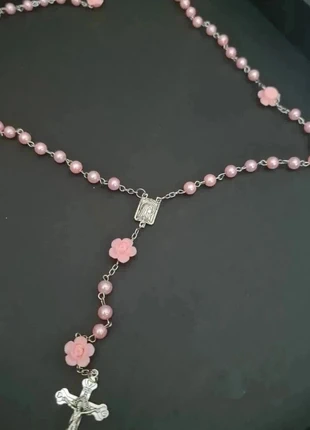 rosaire chapelet Collier Chaine Pendentif perles roses fleurs crucifix cœur femme girly(10), brand: Chapelet, condition: Very good, €8.97, €10.12 includes Buyer Protection