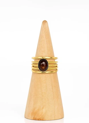 Bague femme doré marron en acier inoxydable ajustable, zustand: Sehr gut, größe: Größenverstellbar, 10,00 €, 11,20 € inklusive Vinted-Käuferschutz