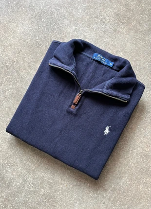 Pull Half zip 1/4 zip col camionneur Ralph Lauren | Taille XS | bleu marine logo blanc brodé, marca: Ralph Lauren, estado: Muito bom, tamanho: XS, €65.00, €68.95 inclui Proteção do Comprador