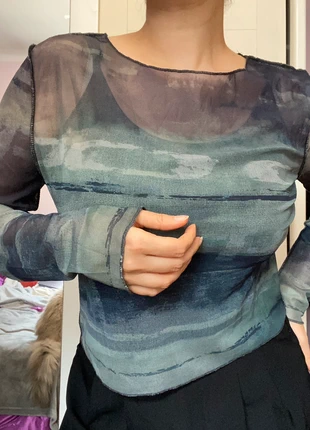 Haut manches longues Y2K en tulle T.L, brand: Boutique indépendante, condition: New without tags, size: L / 40 / 12, €14.00, €15.40 includes Buyer Protection