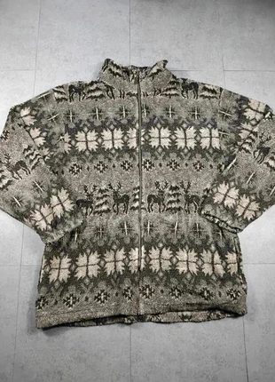 Polaire crazy fleece marron motif Noel hiver full zip col camionneur Taille L #19, marque: Vintage Dressing, état: Très bon état, taille: L / 40 / 12, 10,00 €, 11,20 € Protection acheteurs incluse