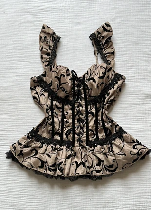 Corset vintage à dentelle et froufrous y2k velours coquette fairy, brand: Top Vintage, condizioni: Ottime, taglia: L / IT 44 / EU 40, €26.50, €28.53 include la Protezione acquisti