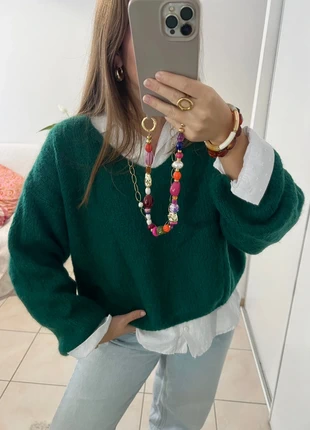 Pull vert sapin mohair, brand: Andromede, condizioni: Ottime, taglia: Taglia unica, €16.00, €17.50 include la Protezione acquisti Pro