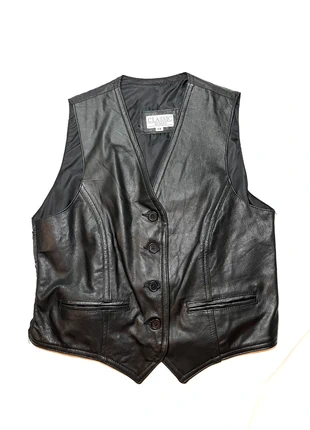 Vintage 80s Women's Black Real Leather Vest Waistcoat Jacket Size 14, brand: Vintage, condition: Very good, size: M / UK 12-14, £20.00, £21.70 includes Buyer Protection Pro