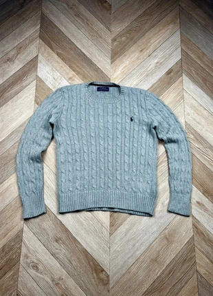 Pull torsadé Ralph Lauren - uni Gris - log brodé noir, marke: Ralph Lauren, zustand: Sehr gut, größe: L, 45,00 €, 47,95 € beinhaltet Vinted-Käuferschutz Pro