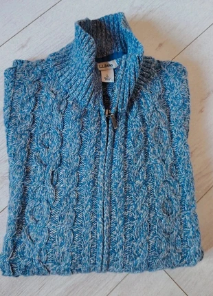 Cardigan L.L Bean torsadé bleu full zip manches longue vintage, L, marque: L.L. Bean, état: Très bon état, taille: L / 40 / 12, 12,00 €, 13,30 € Protection acheteurs incluse