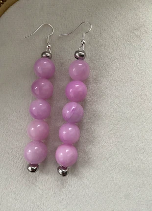 Boucles d’oreilles perles de lepidolite 12 mm, état: Neuf sans étiquette, 3,00 €, 3,85 € Protection acheteurs incluse