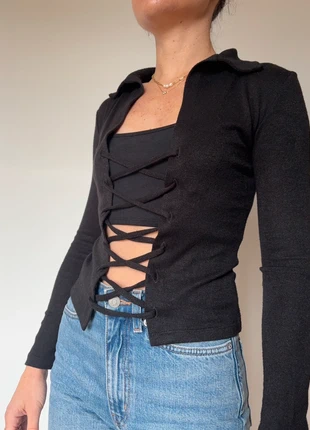 Top lacé noir Musier Paris – Taille 34, merk: Musier Paris, staat: Heel goed, maat: XS / 34 / 6, € 36,00, € 38,50 inclusief Kopersbescherming