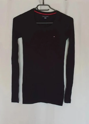 Pull col rond Tommy Hilfiger pour femme, taille XXS, noir, maille torsadée, col rond, 100% coton, brand: Tommy Hilfiger, condition: Very good, size: XXS / 32 / 4, €18.00, €19.60 includes Buyer Protection