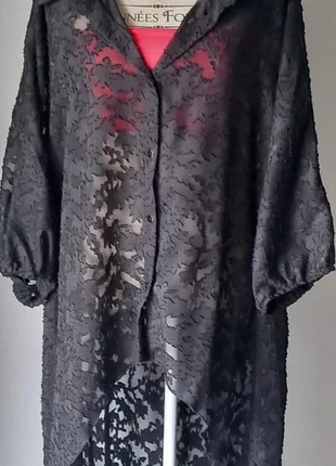 Chemise en dentelle noire, marque: Shein, état: Neuf sans étiquette, taille: 8XL / 56 / 28, 15,00 €, 16,45 € Protection acheteurs (Pro) incluse