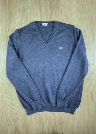 Pull homme col v pure laine vierge Lacoste | Bleu logo brodé | Taille 5-L, marque: Lacoste, état: Très bon état, taille: L, 40,00 €, 42,70 € Protection acheteurs incluse