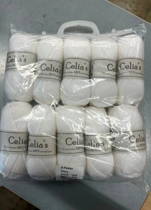 Lot 10 Pelotes de Laine Celia's Blanc, marque: LAINE, état: Neuf avec étiquette, 9,99 €, 11,19 € Protection acheteurs (Pro) incluse