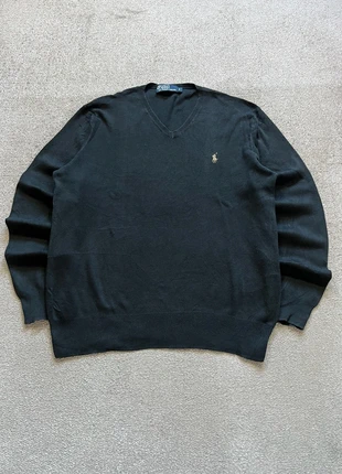 Ralph Lauren Sweater/Jersey Retro Old Money V-Neck Cotton Embroidered Logo Black, marque: Ralph Lauren, état: Très bon état, taille: S, 25,90 €, 27,90 € Protection acheteurs incluse