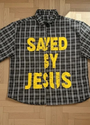 Chemise homme manches courtes à carreaux rouges et noirs – Saved BY Jesus, marque: véloria, état: Très bon état, taille: M, 48,90 €, 52,05 € Protection acheteurs incluse