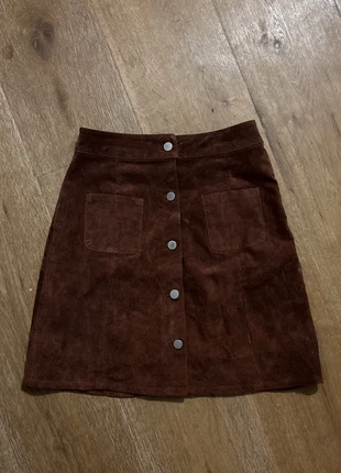 Mini jupe cuir marron, marca: Bizzbee, estado: Muito bom, tamanho: XXS / 32 / 4, €7.00, €8.05 inclui Proteção do Comprador