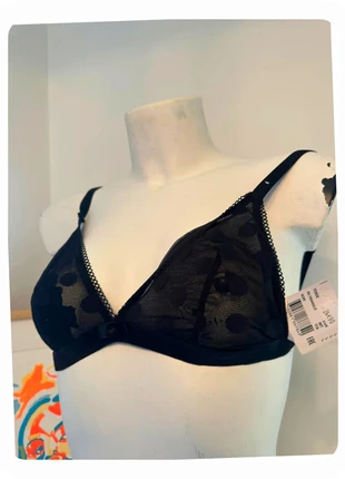 Soutien-gorge triangle noir à pois – Taille L, marke: DIM, zustand: Neu, mit Etikett, größe: L, 12,00 €, 13,30 € inklusive Vinted-Käuferschutz