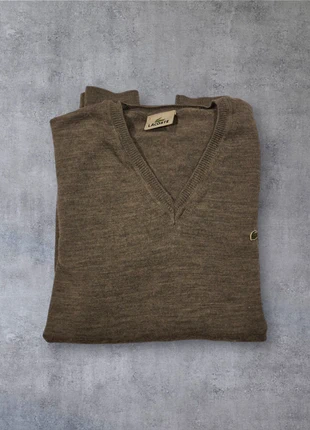 Pull col V Lacoste - Très bon état- Unisexe - Authentique - Taille M - Gris, brand: Lacoste, condition: Very good, size: M, €21.00, €22.75 includes Buyer Protection