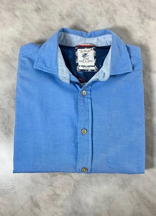 Chemise Devred Slim Fit bleu ciel col contrastant & coudières florales (L homme) Code 108, marque: Devred, état: Très bon état, taille: L, 15,00 €, 16,45 € Protection acheteurs (Pro) incluse