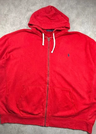 Pull / veste zippée à capuche Ralph Lauren rouge logo brodé marine - taille 4XL, brand: Ralph Lauren, condizioni: Ottime, taglia: 4XL, €54.90, €58.35 include la Protezione acquisti Pro