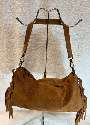 Sac bandoulière cuir daim camel frangeSyko, brand: The Genuine Leather, condition: Very good, €35.00, €37.45 includes Buyer Protection Pro