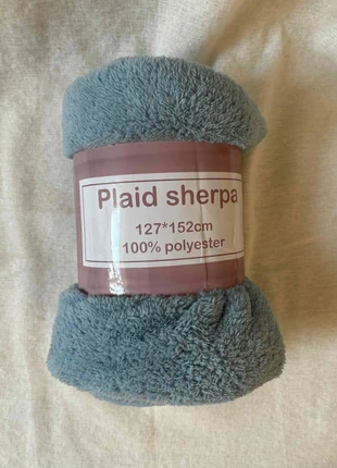 Plaid sherpa ultra doux – Bleu (127 × 152 cm), brand: Sherpa, condition: New with tags, size: 125 x 150 cm, €10.00, €11.20 includes Buyer Protection
