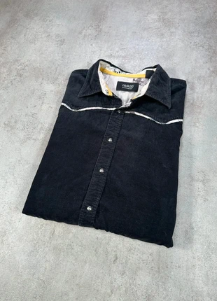 Chemise Vintage En Velours Côtelé / Corduroy Nick noir delave yoke blanc taille L, brand: Vintage Dressing, condizioni: Ottime, taglia: L, €13.00, €14.35 include la Protezione acquisti Pro