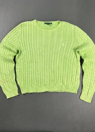 Pull Lauren Ralph Lauren En Mailles Torsadées - Taille M - Vert - 100% Coton - #58, brand: Lauren Ralph Lauren, condizioni: Buone, taglia: M / IT 42 / EU 38, €15.00, €16.45 include la Protezione acquisti Pro