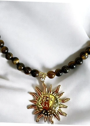 Collier pierres marron & Soleil doré, brand: Boutique Bohéme, condition: Very good, €10.00, €11.20 includes Buyer Protection Pro