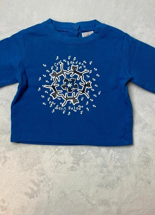 Pull 12 mois bleu électrique motif chats ouverture boutons petit bateau, brand: Petit Bateau, condition: Very good, size: 9-12 months / 74 cm, €5.00, €5.95 includes Buyer Protection