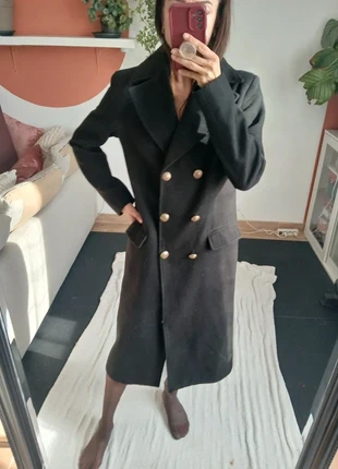 Manteau long droit noir bouton doré Boohoo Taille 38, marque: Boohoo, état: Très bon état, taille: M / 38 / 10, 10,00 €, 11,20 € Protection acheteurs incluse