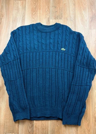 Pull col rond torsadé Lacoste vintage en laine | Taille L Hommes | Bleu marine logo brodé, brand: Lacoste, condition: Very good, size: L, €43.00, €45.85 includes Buyer Protection Pro
