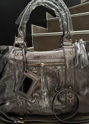 Sac fourre-tout XL pour les cours argent anthracite irisé grigri miroir, marca: Boutique indépendante, estado: Muito bom, €44.95, €47.90 inclui Proteção do Comprador Pro