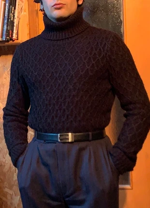 Col roulé épais noir motif gaufrée - Tex, marque: TEX, état: Très bon état, taille: M, 7,00 €, 8,05 € Protection acheteurs incluse