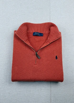 Pull camionneur com roulé à zip Ralph Lauren orange logo vert, taille S, brand: Ralph Lauren, condition: Very good, size: M, €50.00, €53.20 includes Buyer Protection