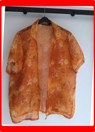 357. Chemise légère fleurie orange Halogène Paris T42, marke: Halogène, zustand: Sehr gut, größe: XL / 42 / 14, 7,00 €, 8,05 € beinhaltet Vinted-Käuferschutz Pro