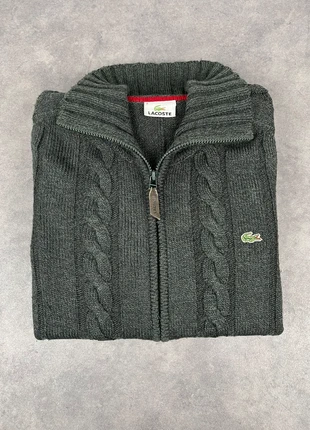 Pull Lacoste Full zip tressé vintage / Noir/Gris logo brodé Laine et Acrylique / Taille XL, marque: Lacoste, état: Très bon état, taille: XL, 50,00 €, 53,20 € Protection acheteurs incluse