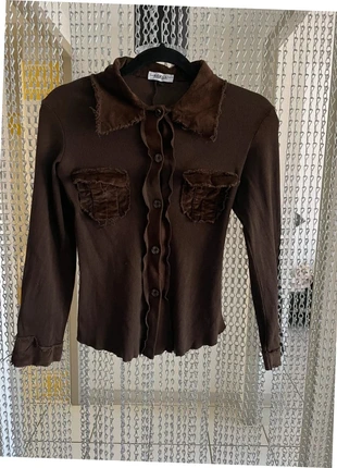 Chemise marron chocolat extensible SOELL – velours, ajustée XXS/XS, neuve, marque: Vintage Dressing, état: Neuf sans étiquette, taille: XXS / 32 / 4, 7,00 €, 8,05 € Protection acheteurs incluse