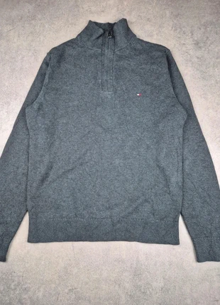 Pull 1/4 zip Tommy Hilfiger gris Homme 100% coton – Taille S, marque: Tommy Hilfiger, état: Très bon état, taille: S, 39,00 €, 41,65 € Protection acheteurs incluse