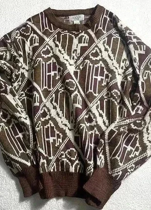 Vintage Sears Men’s Store Geometric Knit Sweater Brown Cream L Unisex, brand: Vintage Dressing, condizioni: Ottime, taglia: L, €31.90, €34.20 include la Protezione acquisti Pro