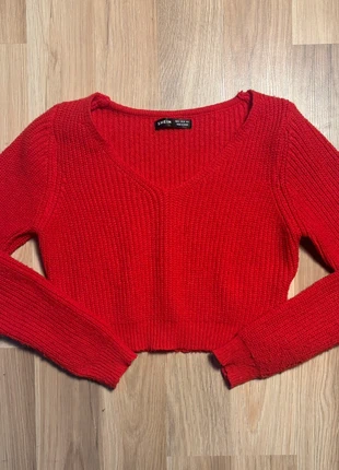 Pull rouge femme SHEIN col V maille épaisse cropped hiver tendance - taille S, merk: Shein, staat: Heel goed, maat: S / 36 / 8, € 2,00, € 2,80 inclusief Kopersbescherming