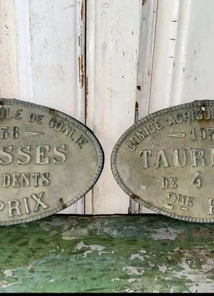 2 Viehprämierungs-Schilder Frankreich 1936 aus Gusseisen – Comice Agricole de Gonlie Vintage Set, marke: NO LABEL, zustand: Sehr gut, 179,00 €, 188,65 € inklusive Vinted-Käuferschutz