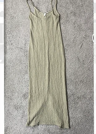 💚 Robe longue H&M – Vert kaki – Effet texturé – Taille S, marque: H&M, état: Neuf sans étiquette, taille: S / 36 / 8, 10,00 €, 11,20 € Protection acheteurs incluse