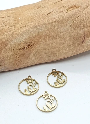 Lot de 3 breloques dorées acier inoxydable (BRE-72), marca: breloques acier inoxydable, estado: Muito bom, €2.70, €3.54 inclui Proteção do Comprador Pro